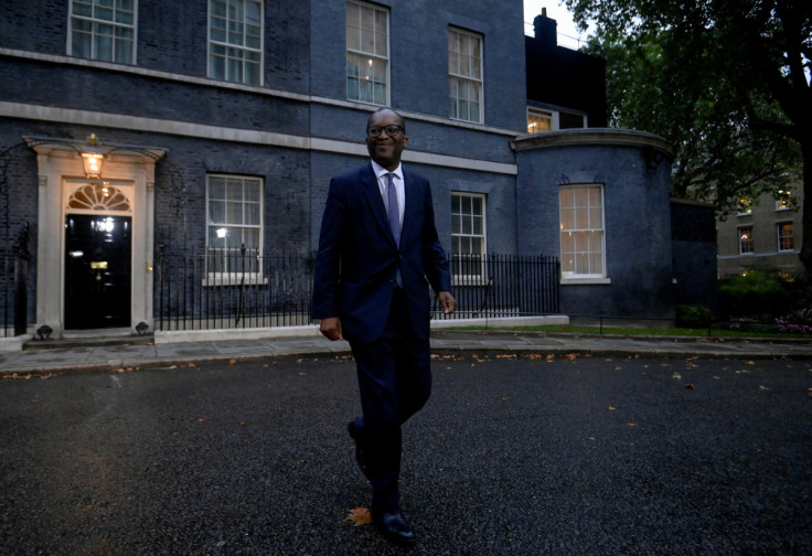 New British Health Chancellor of the Exchequer Kwasi Kwarteng walks outside Number 10 Downing Street in London