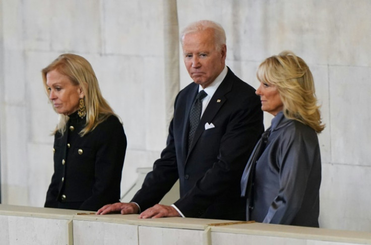 US President Joe Biden and First Lady Jill Biden paid their respects at Queen Elizabeth II's coffin in London