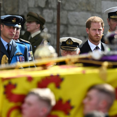 Prince William and his estranged brother Prince Harry joined their father King Charles III at the procession and funeral for Queen Elizabeth II