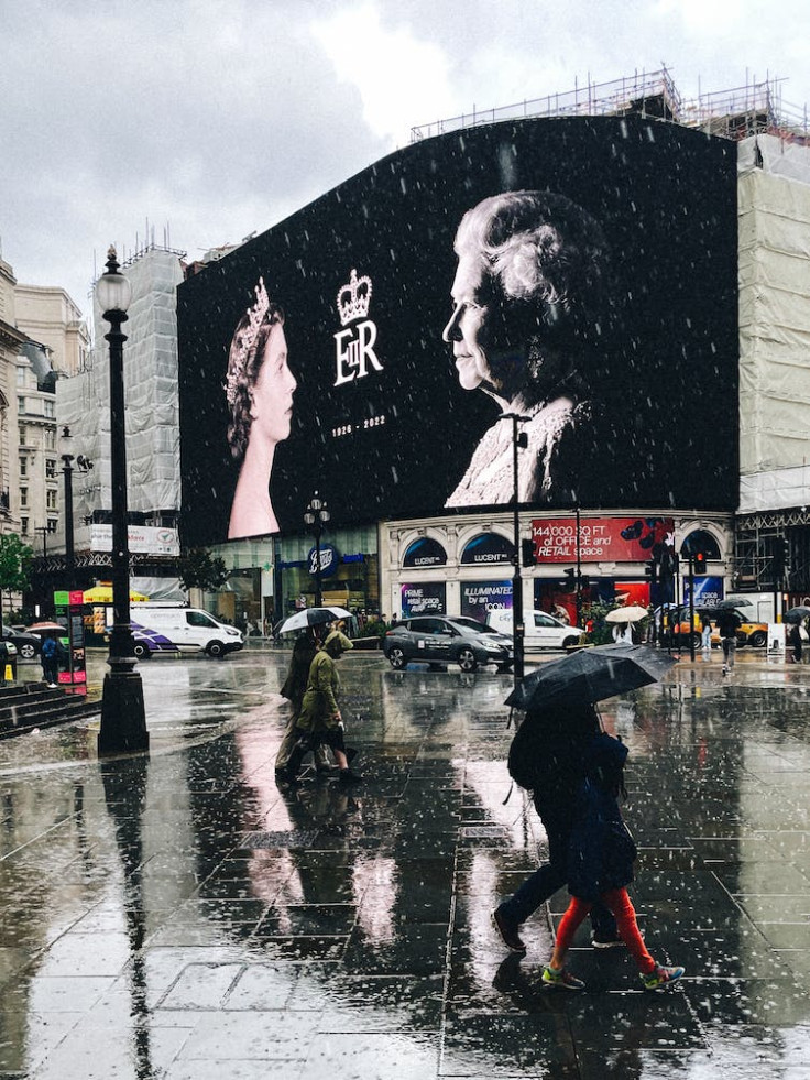  A tribute to Queen Elizabeth II at London’s Piccadilly Circus.