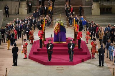 Many members of the queued all night to view Queen Elizabeth's coffin before the doors were closed at 0530 GMT on Monday