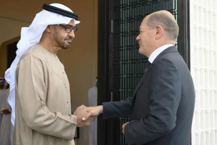 UAE President Sheikh Mohamed bin Zayed al-Nahyan received German Chancellor Olaf Scholz in Abu Dhabi, a stop on a Gulf tour that saw him travel to Saudi Arabia and Qatar to secure new energy sources