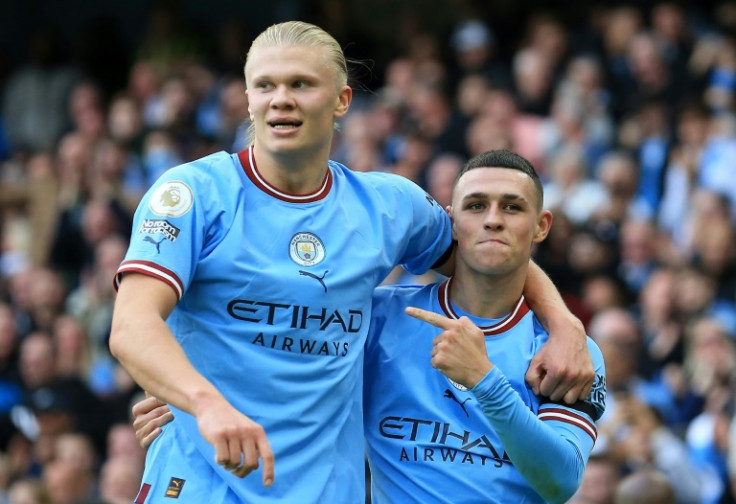 Hat-trick heroes: Erling Haaland (left) and Phil Foden (right) scored hat-tricks for Manchester City in a 6-3 rout of Manchester United