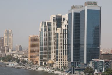 General view of hotels, banks and office buildings by the Nile River after an interview about the COP27 summit in Cairo