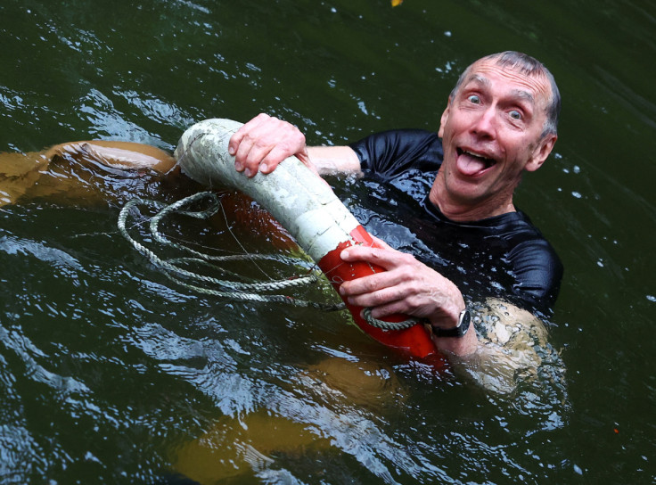 Swedish geneticist Svante Paabo celebrates winning the Medicine Nobel Prize in Leipzig