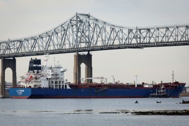 Oil tanker arrives at Port of New York and New Jersey follwoing Russian invasion of Ukraine in New York
