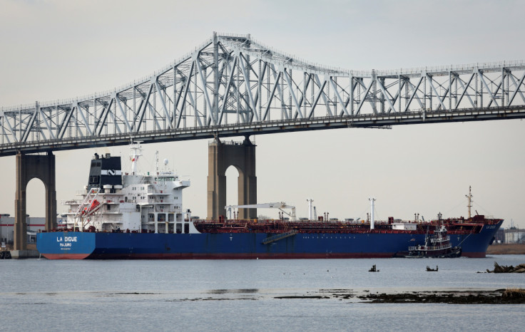 Oil tanker arrives at Port of New York and New Jersey follwoing Russian invasion of Ukraine in New York