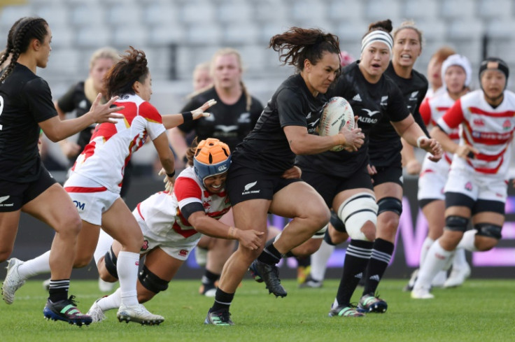 New Zealand’s Portia Woodman scored seven tries in the recent warm-up win over Japan