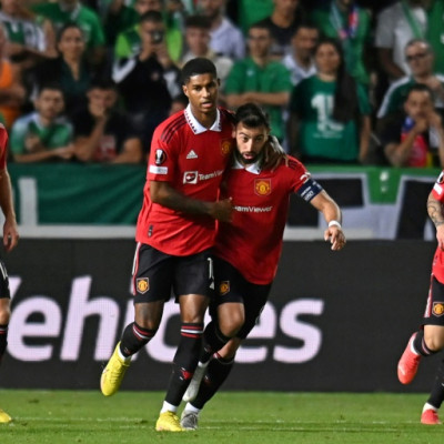 Marcus Rashford scored two second-half goals as Manchester United edged past Omonia Nicosia in Cyprus