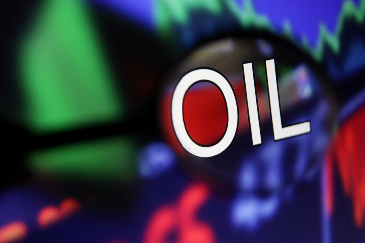 Illustration shows word "Oil" and stock graph