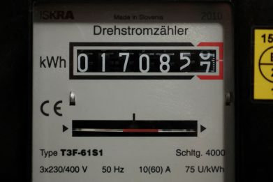 Gas meter is pictured at a home in Bad Honnef near Bonn