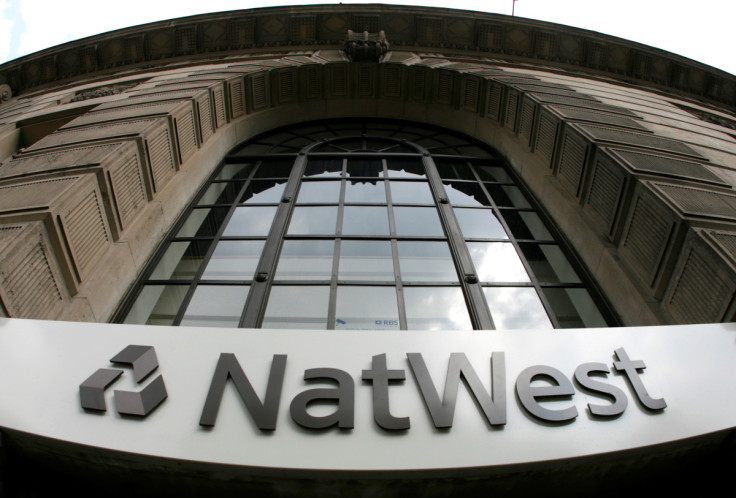 Signage on a branch of NatWest Bank in central London