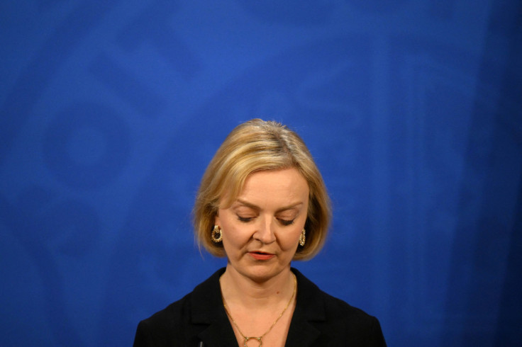British Prime Minister Liz Truss attends a news conference in London