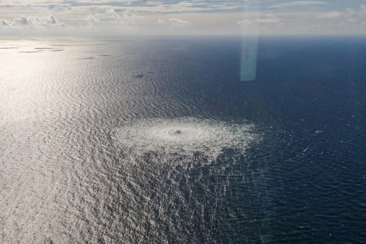 Gas leak at Nord Stream 2 as seen from the Danish F-16 interceptor on Bornholm