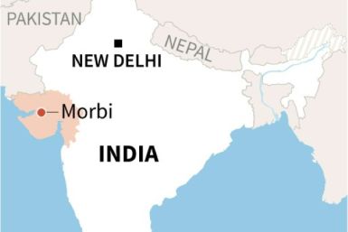 Map showing Gujara state in India where a bridge in Morbi collapsed and killed over 30 people