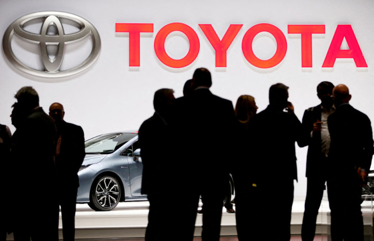 Toyota logo displayed at the 89th Geneva International Motor Show