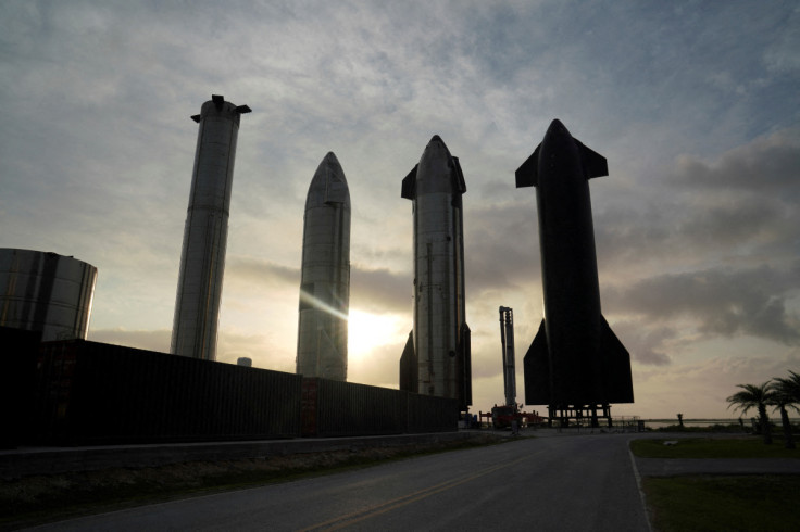 Starship prototypes are pictured at the SpaceX South Texas launch site near Brownsville, Texas