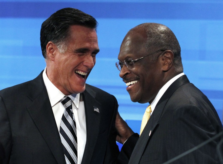 Mitt Romney and Herman Cain