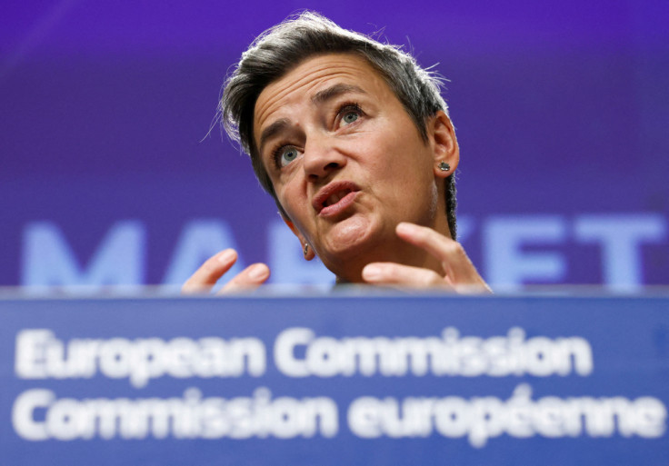 European Commissioners Vestager and Breton hold a news conference in Brussels