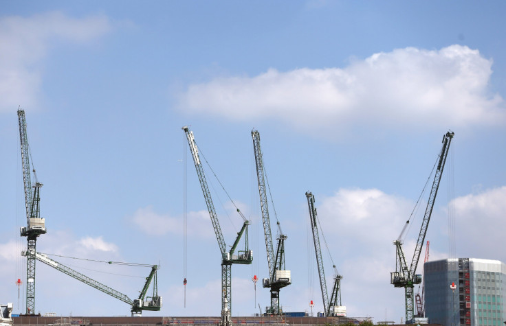 Cranes line the London skyline on construction sites in London
