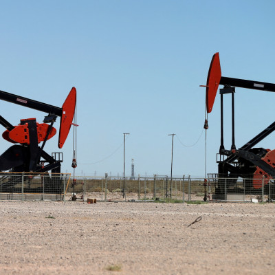 Oil pump jacks at Vaca Muerta in Argentina