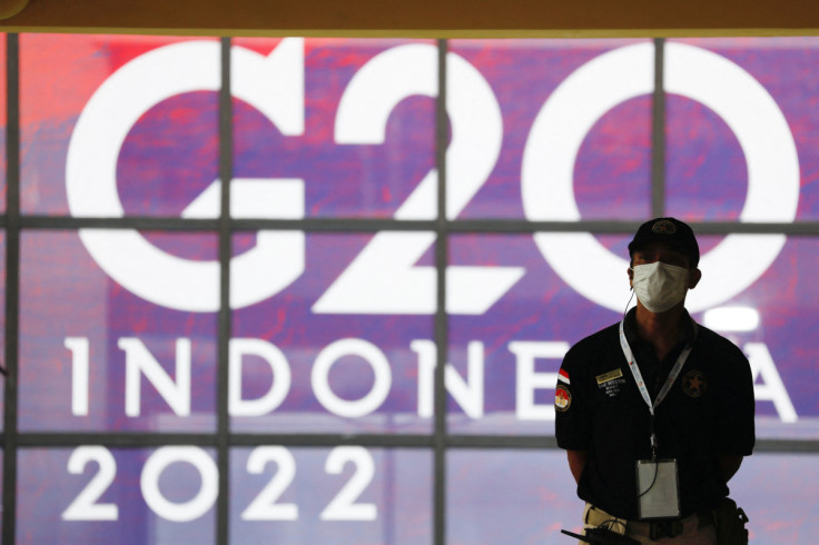 An officer stands guard ahead of the G20 summit in Nusa Dua