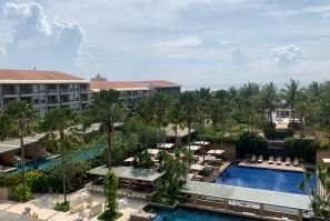 View of Mulia Hotel in Indonesia's resort island of Bali where U.S. President Joe Biden and Chinese President Xi Jinping set to meet in Nusa Dua