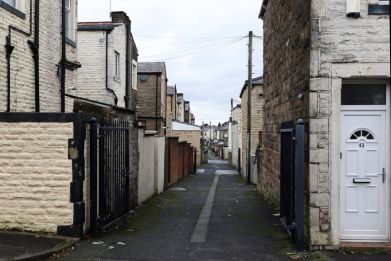 The streets in the parish near the Church of St Matthew the Apostle in Burnley, England
