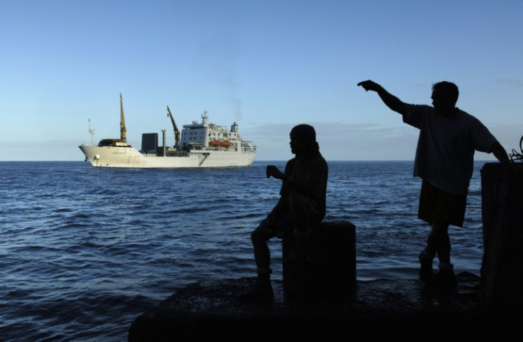 The Aranui, a cargo liner from French Polynesia, brings supplies and tourists to Pitcairn