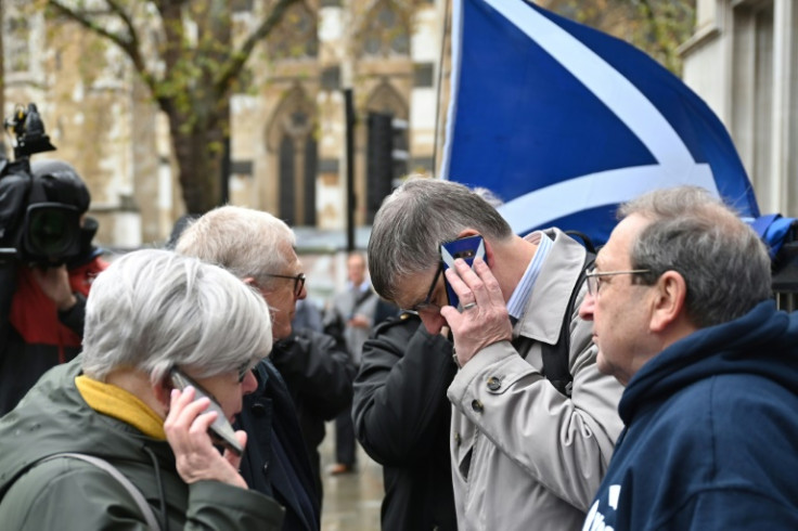 Independence supporters crowded outside the court to wait for the ruling