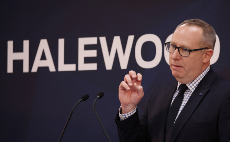 Tim Slatter, Chair of Ford Britain, speaks during a press event at the Ford Halewood transmissions plant in Liverpool