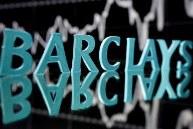 The Barclays logo is seen in front of displayed stock graph in this illustration