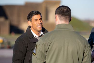 British Prime Minister Rishi Sunak visits RAF Coningsby, in Lincolnshire
