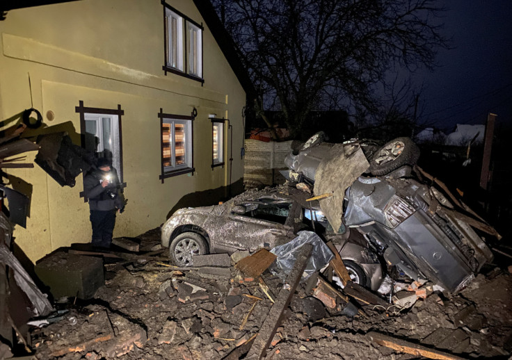 Aftermath of a Russian missile strike in Kharkiv