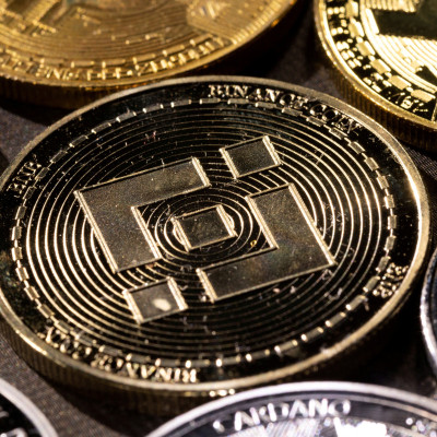 Illustration shows representation of Binance cryptocurrency exchange token