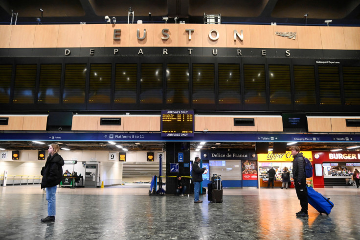 British rail workers strike over pay and terms, in London