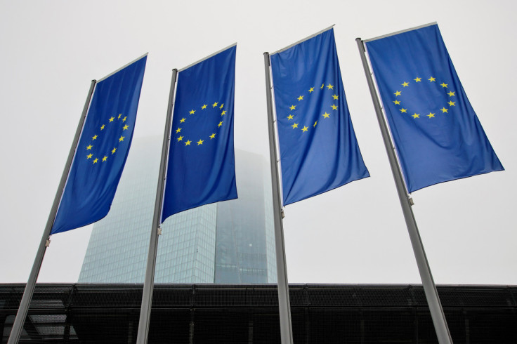 ECB building in fog, in Frankfurt