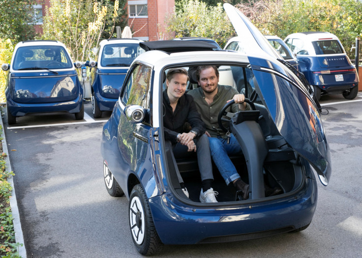 Electric-powered Microlino 2.0 car in Kuesnacht