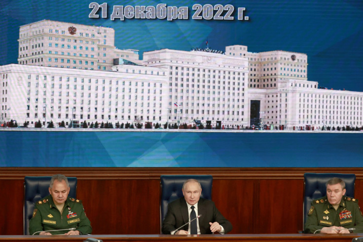 Russian President Vladimir Putin attends a meeting of Defence Ministry Board in Moscow