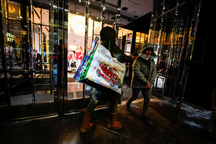 People visit a retail store during the holiday season in New York