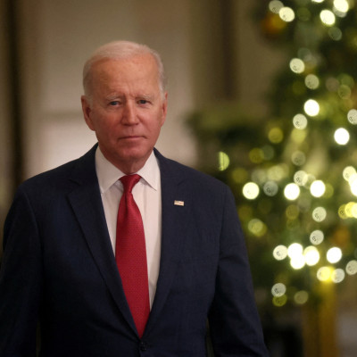 U.S. President Joe Biden delivers a Christmas speech