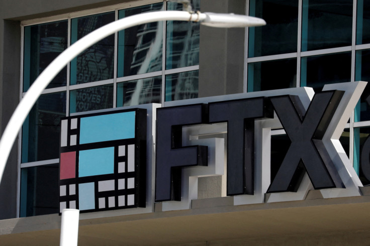 The logo of FTX is seen at the FTX Arena in Miami