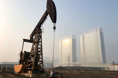 Pumpjack is seen at the Sinopec-operated Shengli oil field in Dongying, Shandong