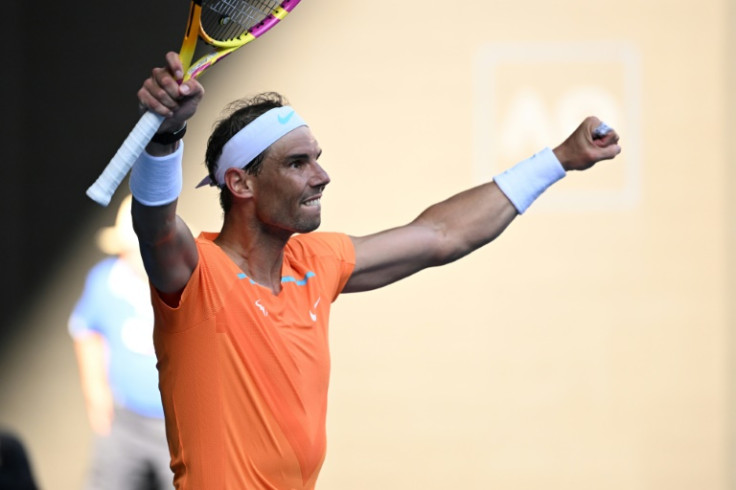 Spain's Rafael Nadal celebrates after winning against Britain's Jack Draper