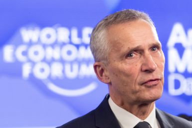 NATO Secretary General Stoltenberg is seen during World Economic Forum 2023