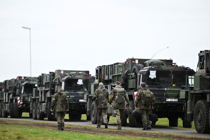 Germany sends two Patriots, the mobile defence surface-to-air missile systems, to Poland, in Gnoien