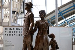 The National Windrush Monument by Jamaican artist Basil Watson commemorates the generation of post-war migrants at London's Waterloo Station