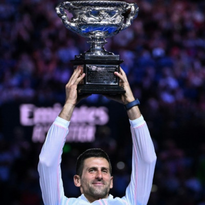 Serbia's Novak Djokovic after winning the Australian Open