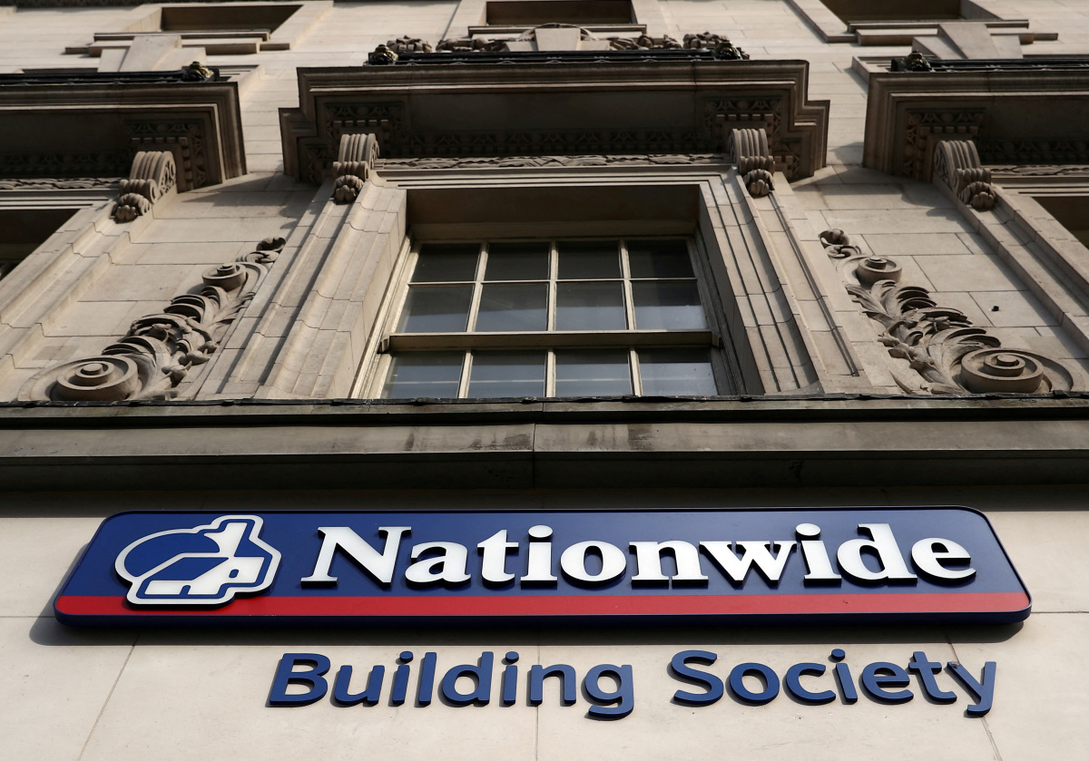 UK House Prices Fall For Longest Period Since 2009 Nationwide   Signage Seen Outside Nationwide Building Society London 