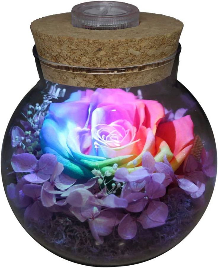 Preserved Real Roses With Colorful Mood Light